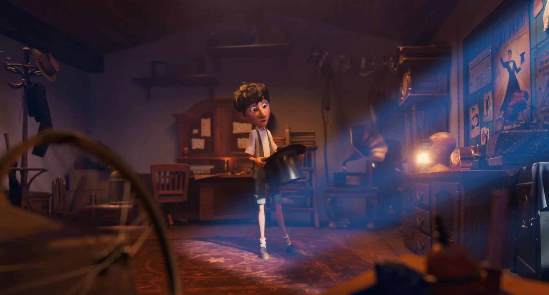 Ollie in the attic