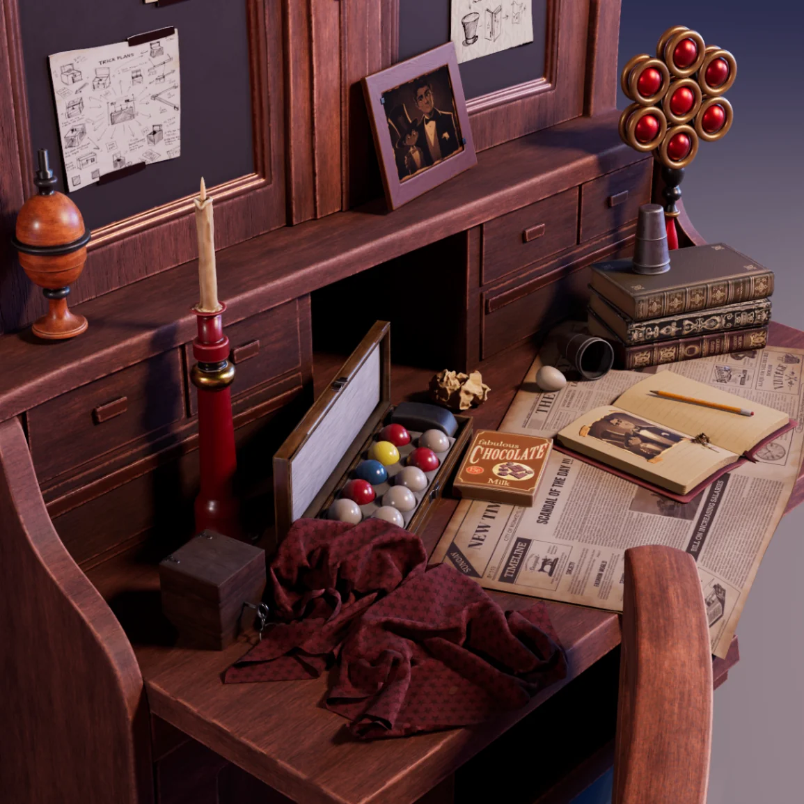 Desk — open
